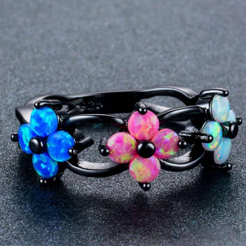 Natural Flower Opal Charm RingRing