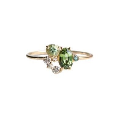 Forest Magic Princess Creative Tiny Green Peridot RingRing