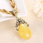 Retro Ethnic Style Alloy Rhinestone Link Chain Choker Bib Stress Reliever NecklaceNecklaceYellow