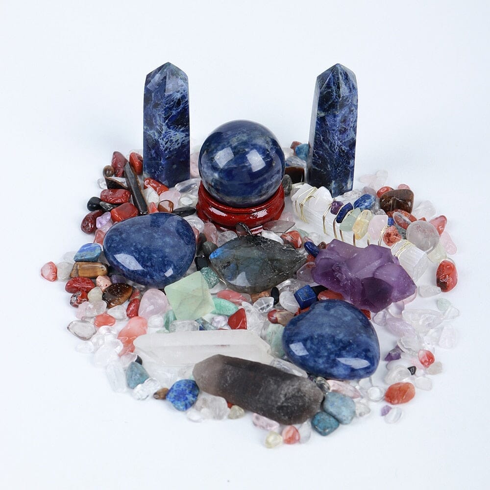 Natural Crystal Point Healing Stones, Wand and Chakra Stone Collection BoxRaw Stone