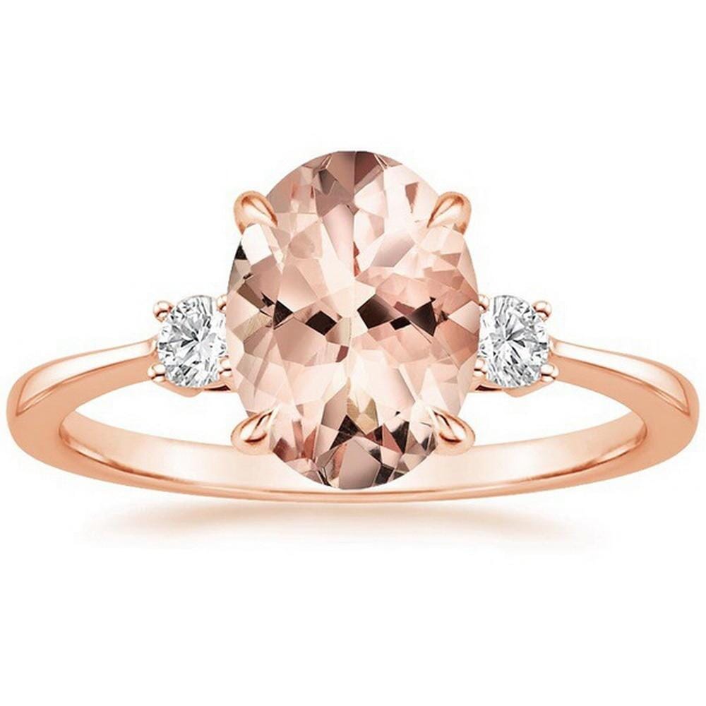 Pink Oval Morganite Zircon Rose Gold Ringring6