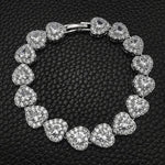 14K White Gold Filled Heart Diamond BraceletBracelet