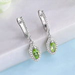 Marquise Brilliant Cut Gemstone Natural Peridot Drop Earrings - 925 Sterling SilverEarrings