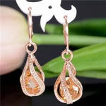 Diamond Pierced Dangle EarringsEarringsChampagne
