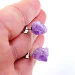 Irregular Raw Amethyst Stud EarringsEarrings
