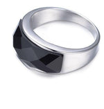 High Quality Black Agate Gem Stone 925 Sterling Silver Men RingRing