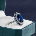 Luxury Oval Shape Ruby Sapphire Adjustable Ring - 925 Sterling SilverRingResizableSapphire
