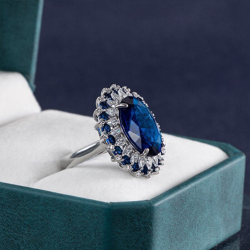 Luxury Oval Shape Ruby Sapphire Adjustable Ring - 925 Sterling SilverRingResizableSapphire