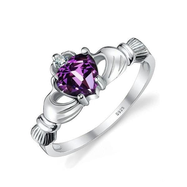 Natural Amethyst Heart RingRing6