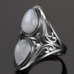 Vintage Rainbow Moonstone Ring - 925 Sterling SilverRing6