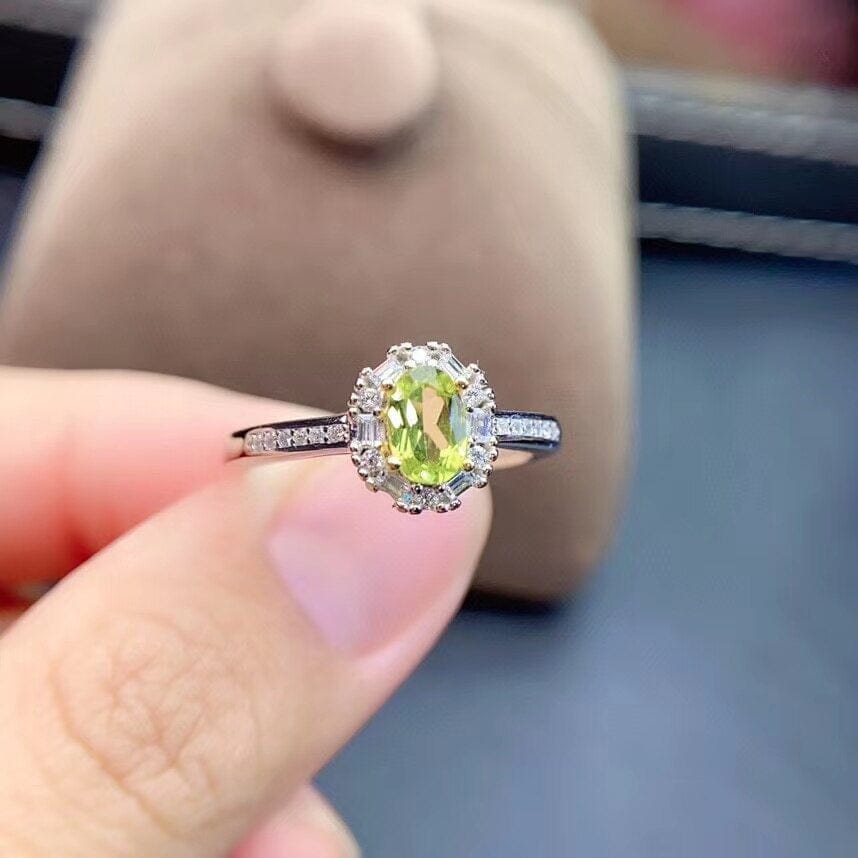 Lovely Princess Peridot Silver RingRing
