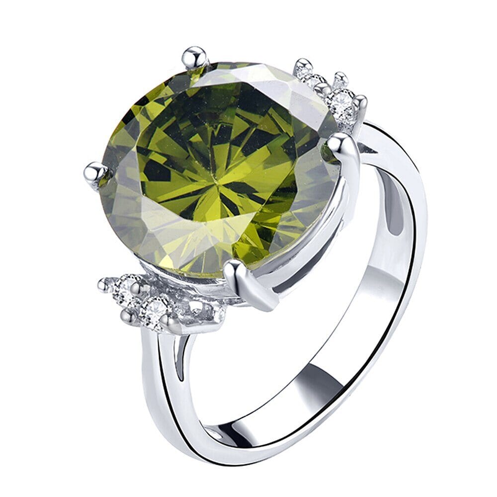 Solitaire Green Spinel Section Peridot RingRing