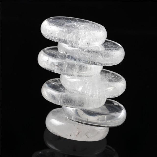 Assorted 7 pieces/lot Palm Stone Jade Crystal Reiki Healing Chakra With Free PouchRaw StoneClear Crystal