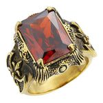 Gold Vintage Men RingRing7Red