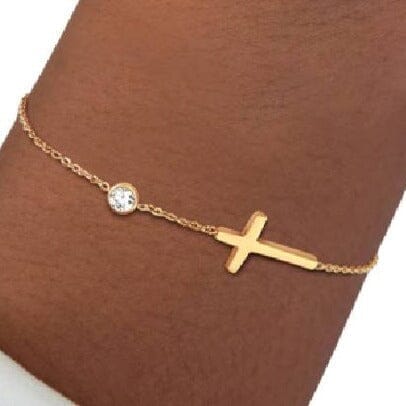 WWJD Petite Sideway Cross BraceletBracelet