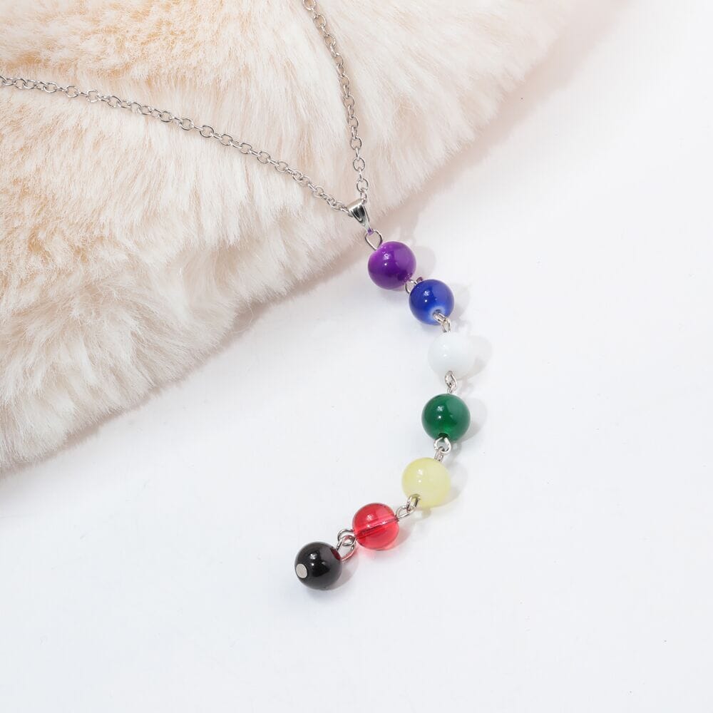 7 Chakra Balancing Reiki Rainbow Stone Beads NecklaceNecklace