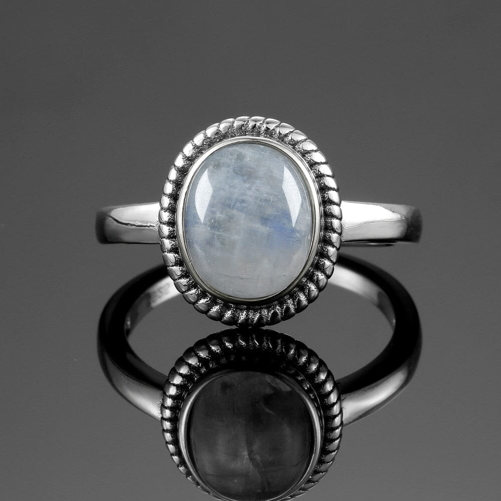 New Fashion Oval Natural Moonstones RingRing