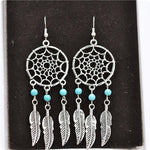 Turquoise Dream Catcher Necklace and Earrings SetNecklace