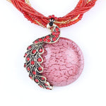 Peacock Turquoise NecklaceNecklaceRed