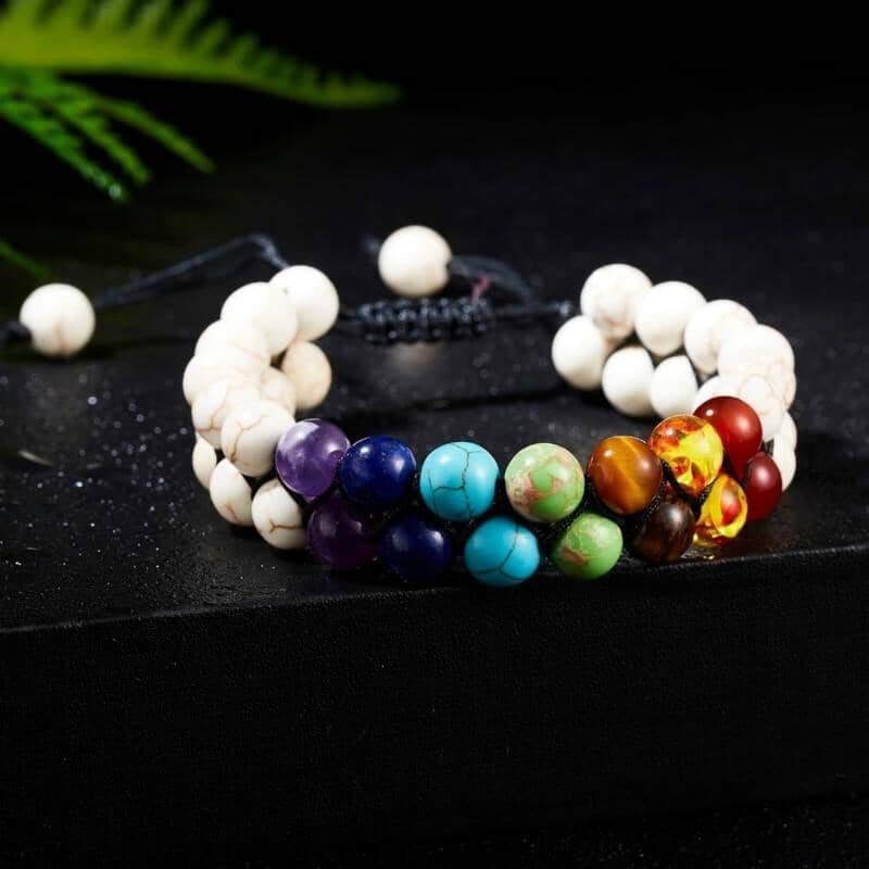 7 Chakra Beads Lava Rock Charm BraceletBracelet