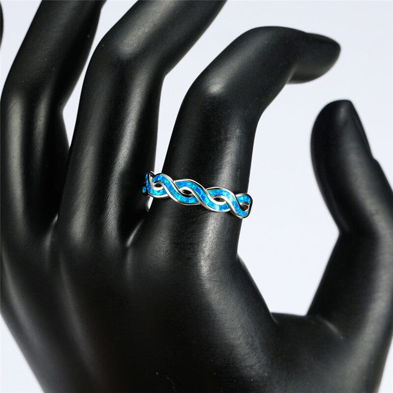 Blue Fire Opal Infinity RingRing
