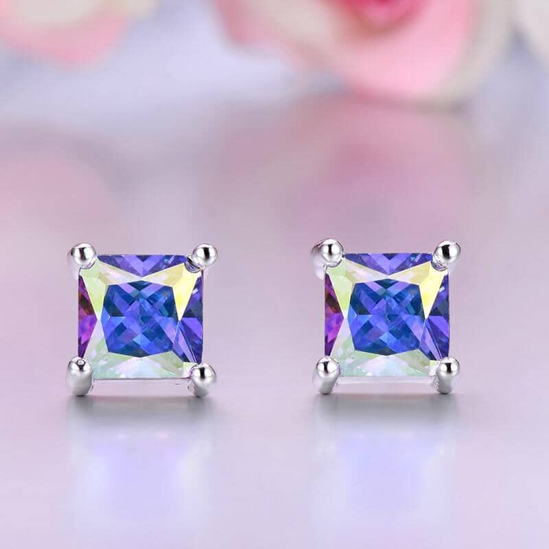 Mystic Topaz Square Stud EarringsEarrings