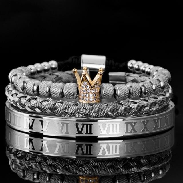 Luxury Royal Charm Bracelet SetBraceletSilver and Gold Crown - Number