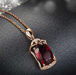 Bizuteria Rose Gold Ruby Treasure Pendant NecklaceNecklaceRed
