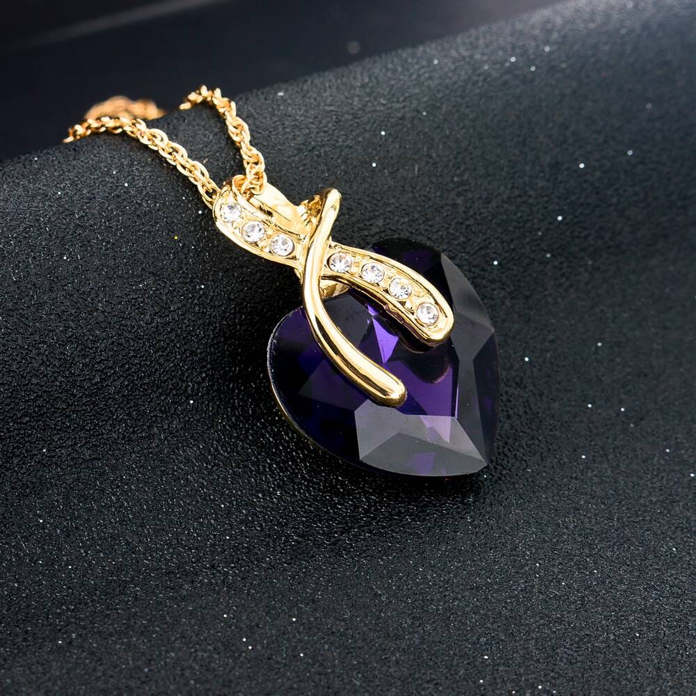 Austrian Crystal Heart PendantsNecklace