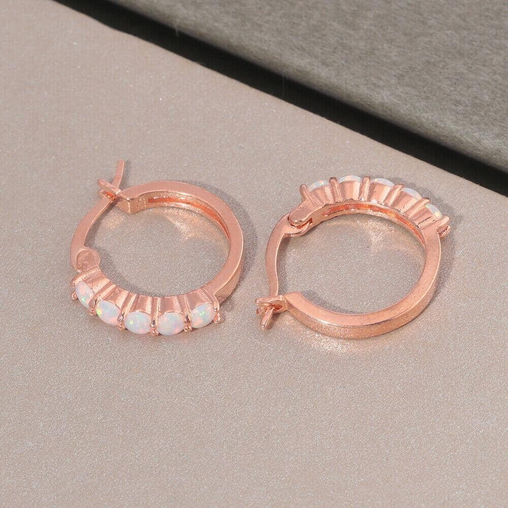 HOT SELL White Fire Opal Rose Gold EarringsEarrings