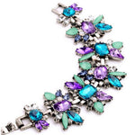 Amethyst Sapphire Crystal Flower Pendant NecklaceNecklace