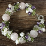 Assorted Amethyst, Rose Quartz and Peridot BraceletBracelet