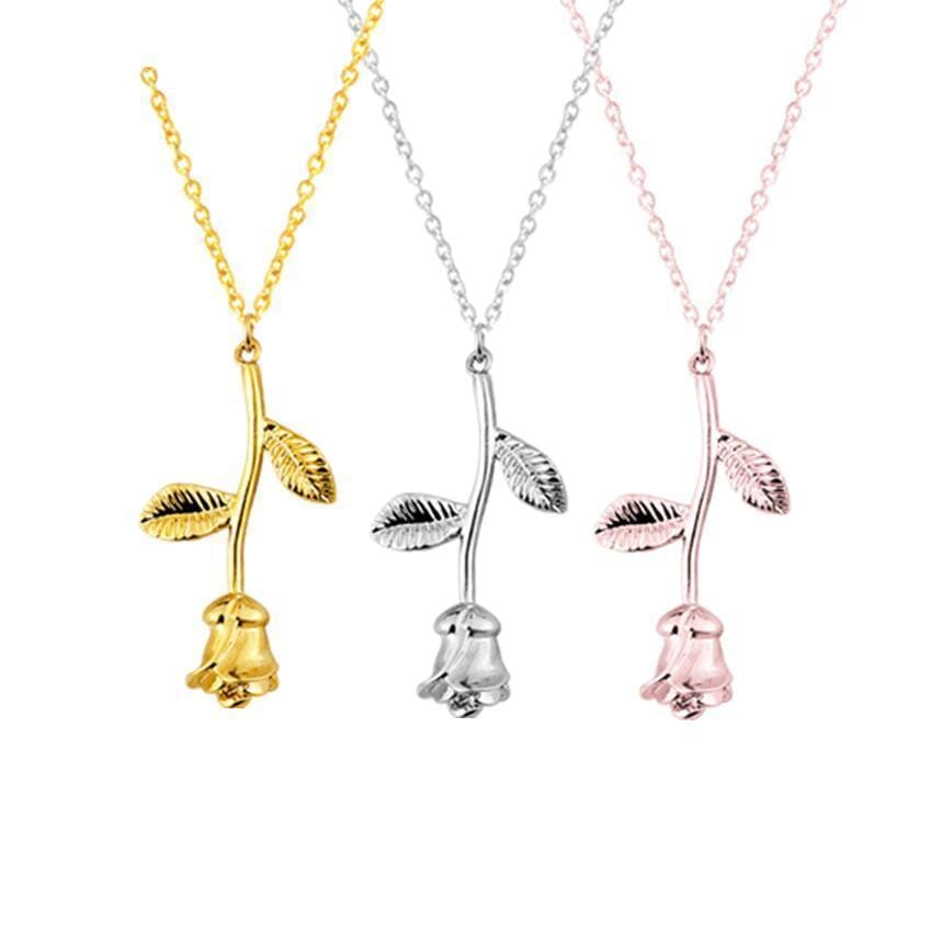 Rose Flower Statement NecklaceNecklace