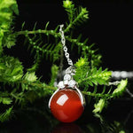 Natural Green Jade Chalcedony Necklace - 925 Sterling SilverNecklacesRed