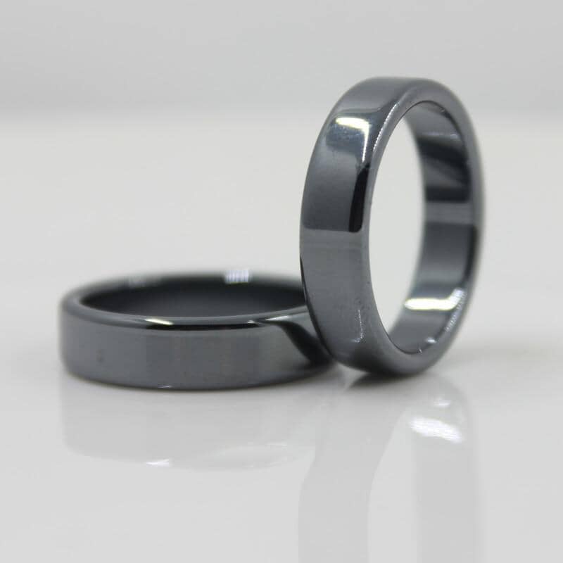 Smooth Flat Classic Hematite RingRing