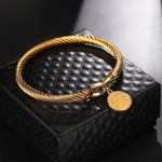 Stainless Steel Saint Benedict WWJD Medal BraceletBraceletGold