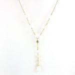 Gold Color Moonstone Pearl Pendant Beaded NecklaceNecklace