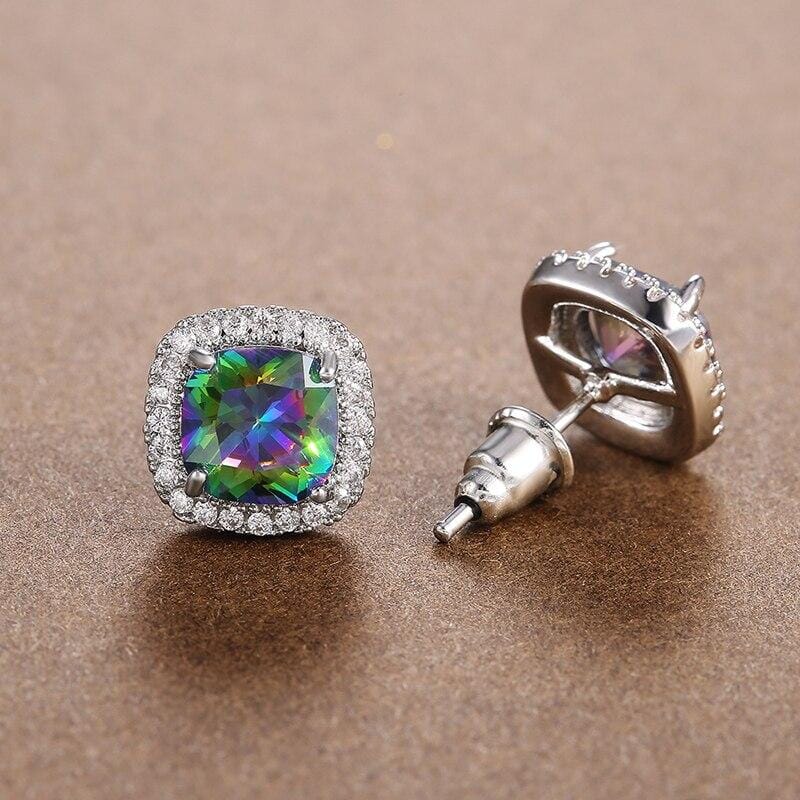 Dazzling Rainbow and White Topaz EarringEarrings