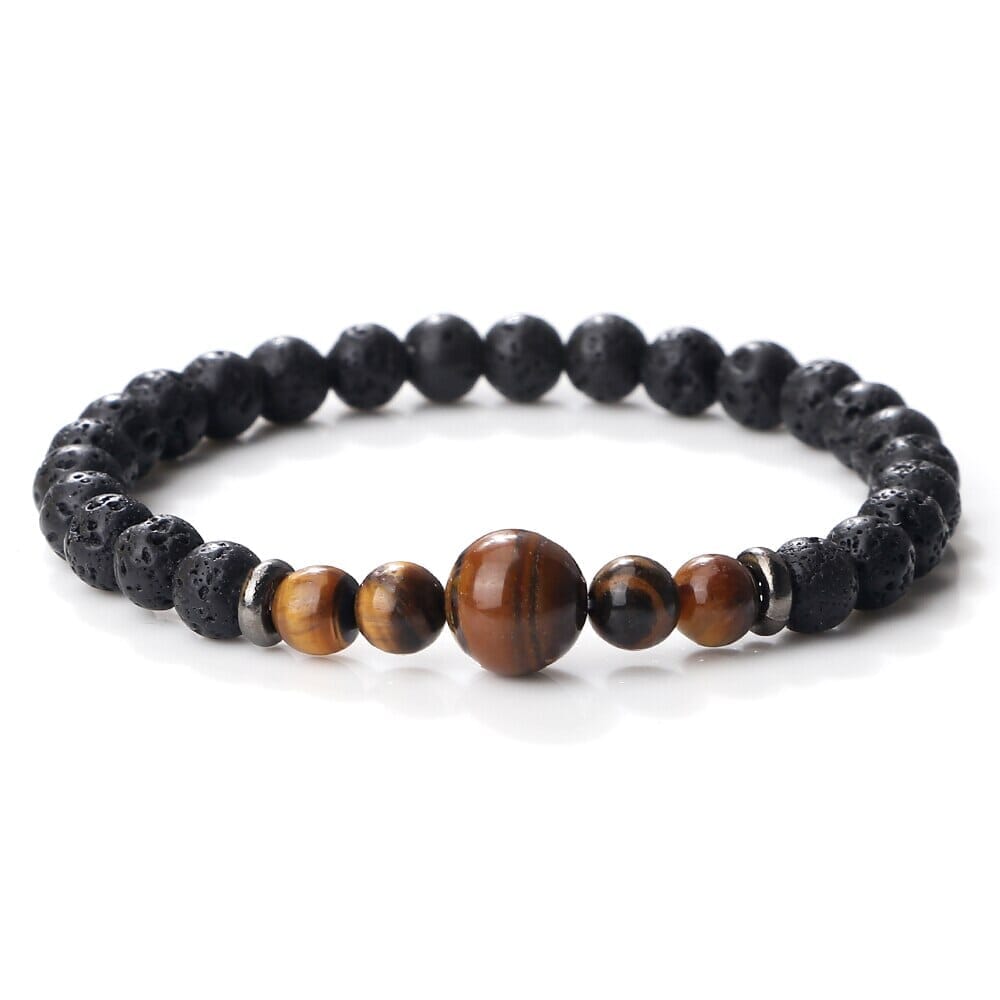 Natural Tiger Eye Malachite Healing BraceletsBraceletBlack Lava