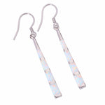 White and Green Fire Opal Drop Earrings - 925 Sterling SilverEarrings