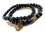 Set of 2 Buddha Yoga and Meditation Black Onyx & Matte Agate BraceletBracelet