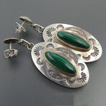Antique Oval Malachite Dangle EarringsEarrings
