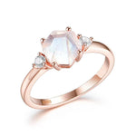 Natural Moonstone Zircon Rose Gold RingRing5925/Rose Gold Plated