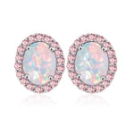 Exquisite Pink White Fire Opal Pink Topaz EarringsEarringsOH4892