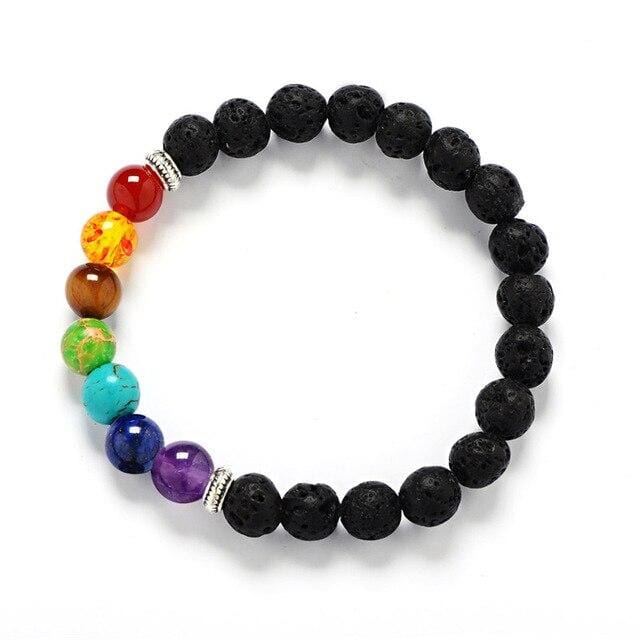 7 Chakra Healing Balance Lava BraceletBraceletVolcanic Stone