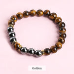 Natural Hematite and Tiger Eye Stone BraceletsBraceletGolden Color