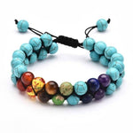 7 Chakra Beads Lava Rock Charm BraceletBraceletBlue Lava Stone