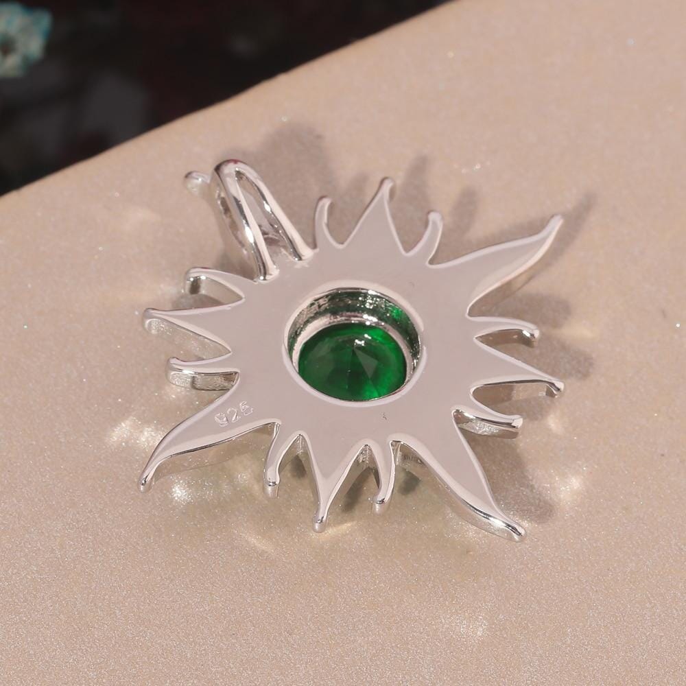 Starburst Green Fire Opal Emerald Pendant NecklacePendant