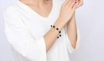 8mm Stainless Steel WWJD Saint Mary's Black Beads BraceletBracelet