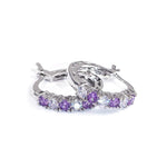 Silver Love Sapphire Emerald Amethyst Ruby EarringsEarringspurple